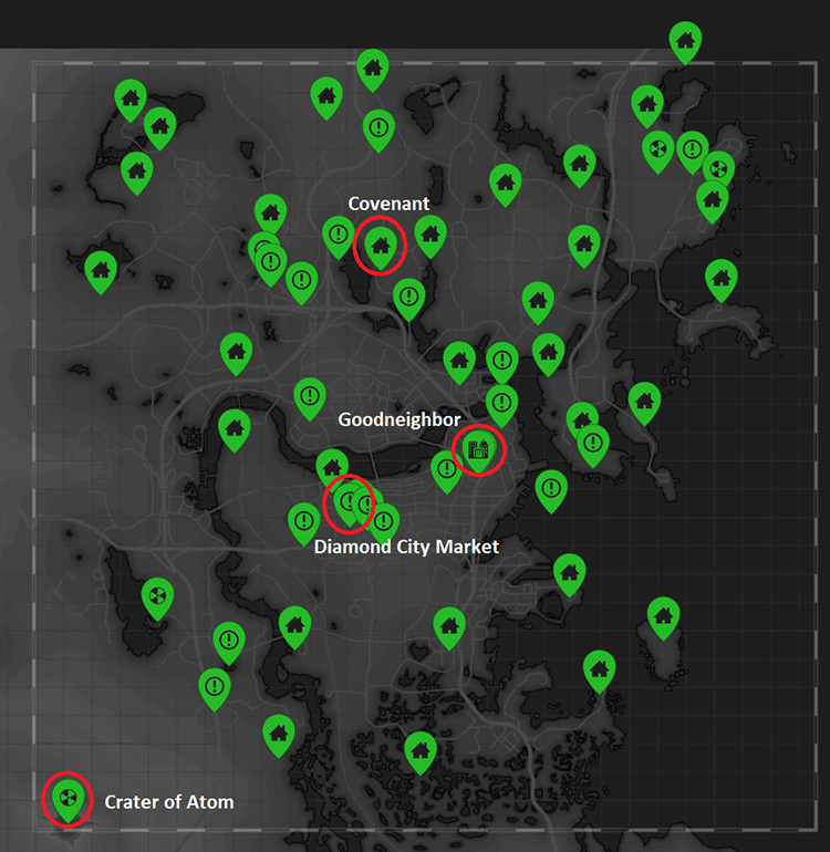 The location of all NPCs that sell shipments of adhesive / Fallout 4