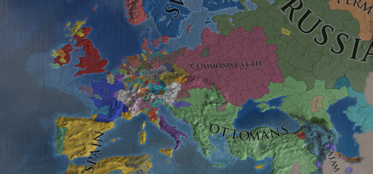 Overview of EU4 Map (Screenshot)
