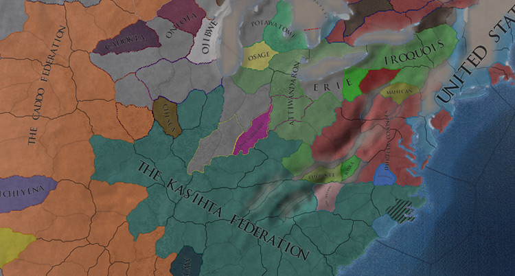 Caddo and Kasihta Have Federated While the Rest Are Scattered Tribes / EU4