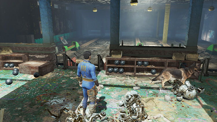 Farming plastic in General Atomics Galleria, Back Alley Bowling / Fallout 4