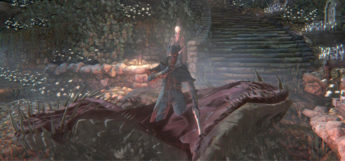Using Madaras Whistle and being swallowed by the snake it summons (Bloodborne)