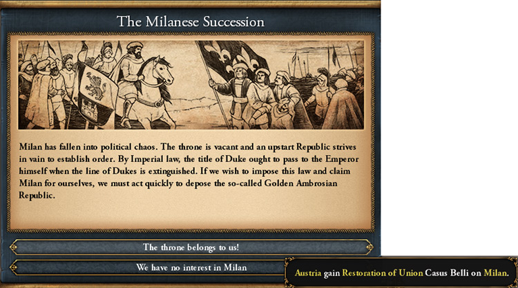 This Event Pops Up When Milan’s Disaster Begins / EU4