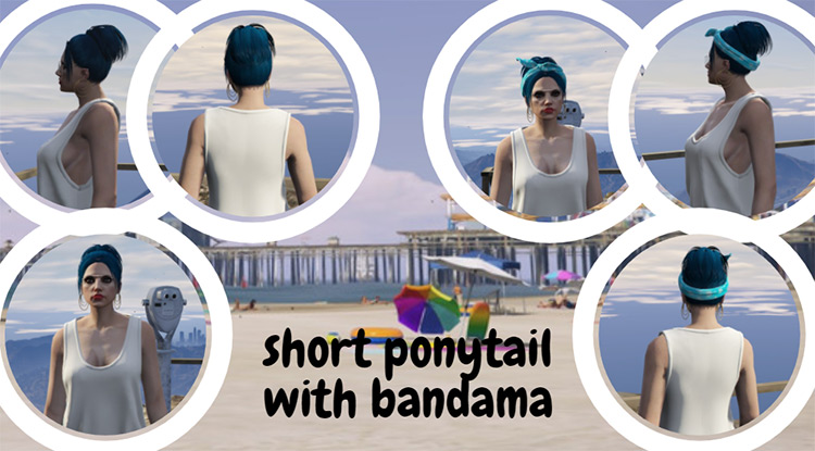 Short Ponytail with Bandanna for MP Female / GTA V