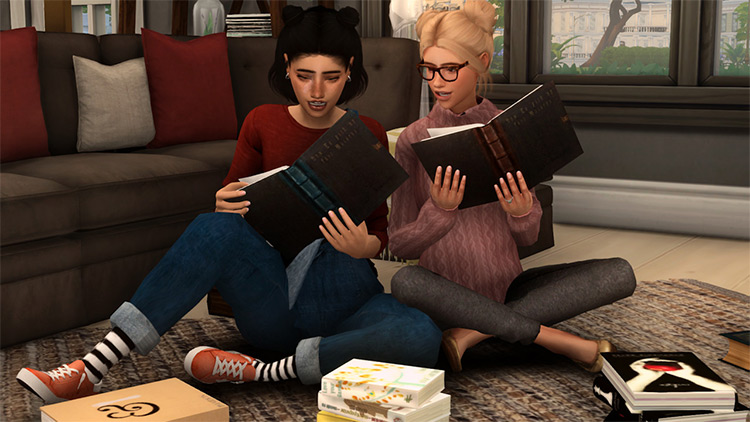 Reading Fun / Sims 4 Pose Pack
