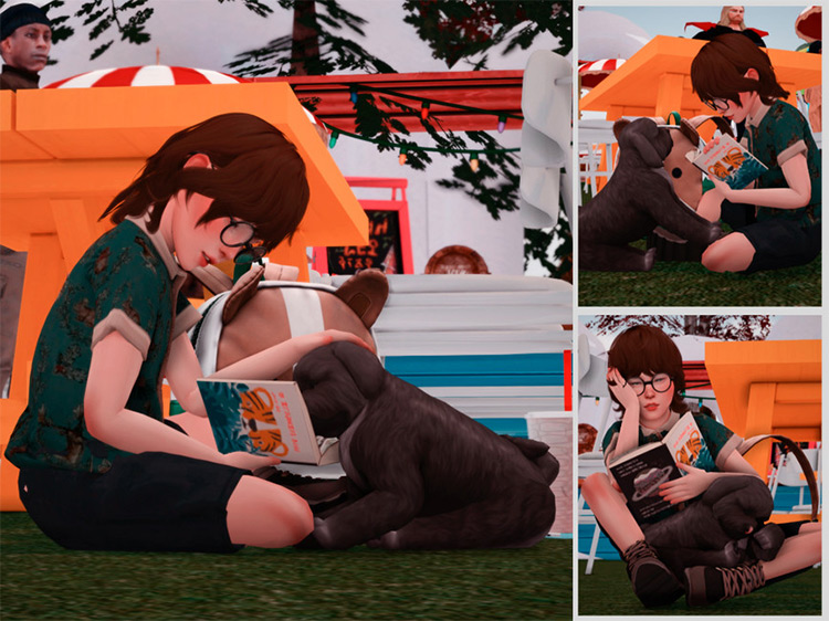 Lovely Kid Reading Book / Sims 4 Pose Pack