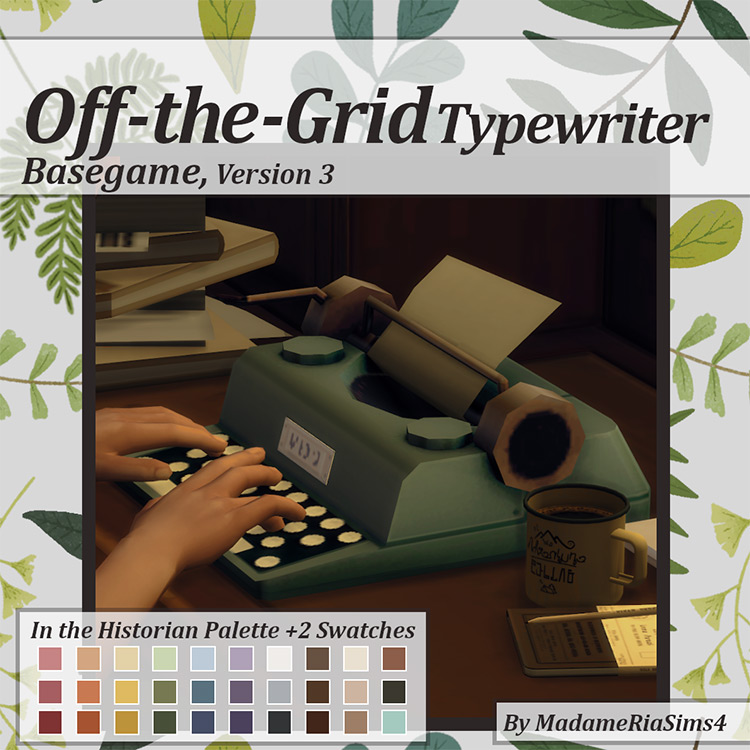 Off-the-Grid Typewriter / Sims 4 CC