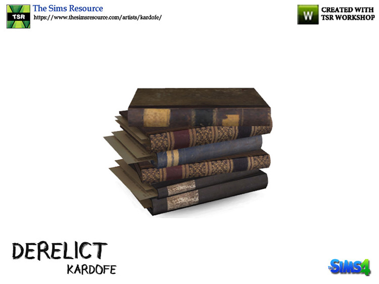 Derelict Pile of Books / Sims 4 CC