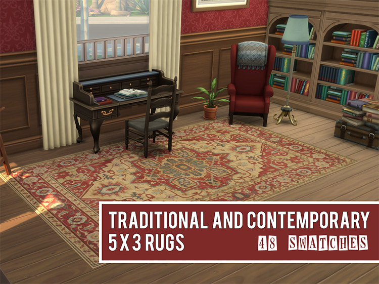48 Traditional and Contemporary Rugs / Sims 4 CC