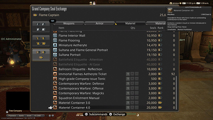 The Material Container 4.0 / FFXIV