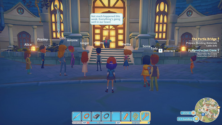 Gale leading the 19:00 Fireside Meeting / My Time at Portia