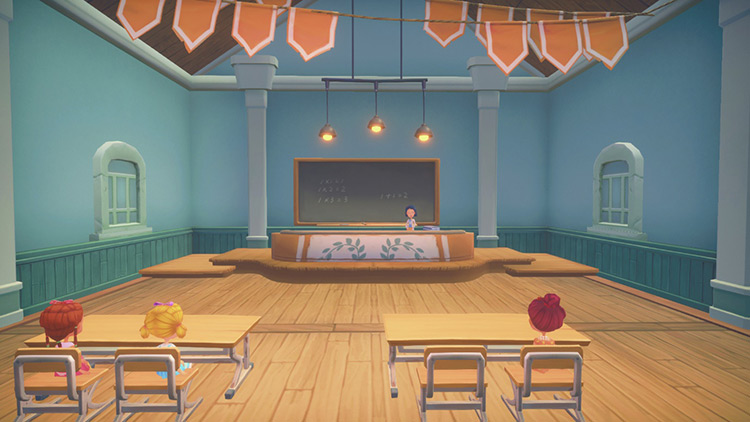 Lucy in her classroom teaching / My Time at Portia