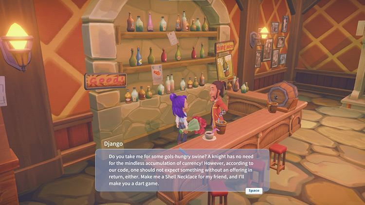 Django giving the player a new mission / My Time at Portia