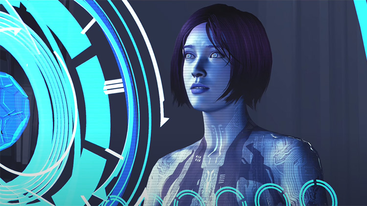 Cortana from Halo cutscene screenshot