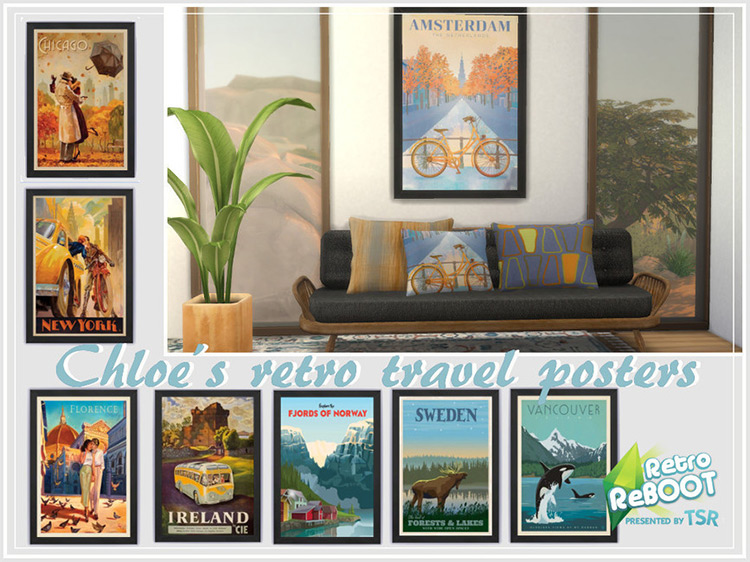 Chloe’s Retro Travel Posters / TS4 CC