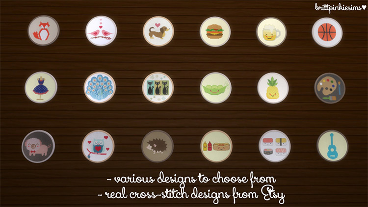 Cross-Stitch Wall Art / TS4 CC