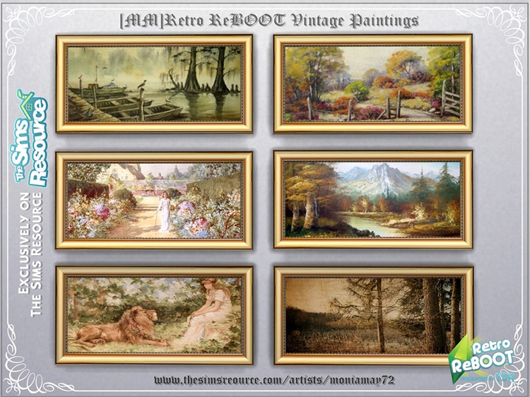 Reto ReBOOT Vintage Paintings / Sims 4 CC