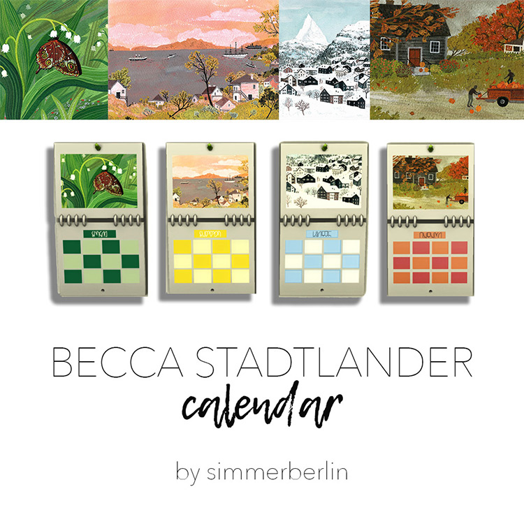 Becca Stadtlander Calendar by Simmerberlin / TS4 CC