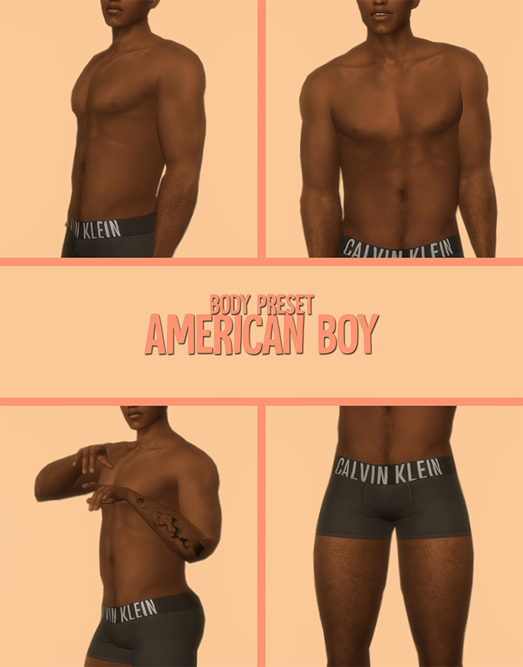 American Boy Body Preset / Sims 4