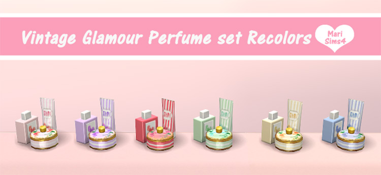 Vintage Glamour Perfume Set Recolors by Mari / TS4 CC