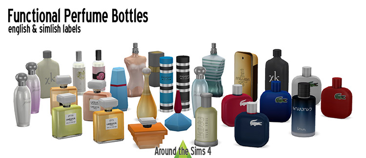 Functional Perfume Bottles by Around the Sims 4 / Sims 4 CC