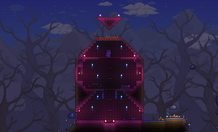 Example of completed auto farm / Terraria