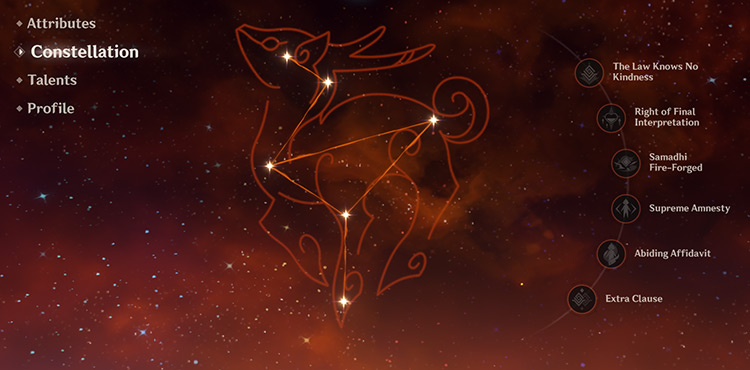 Yanfei’s constellation screen / Genshin Impact