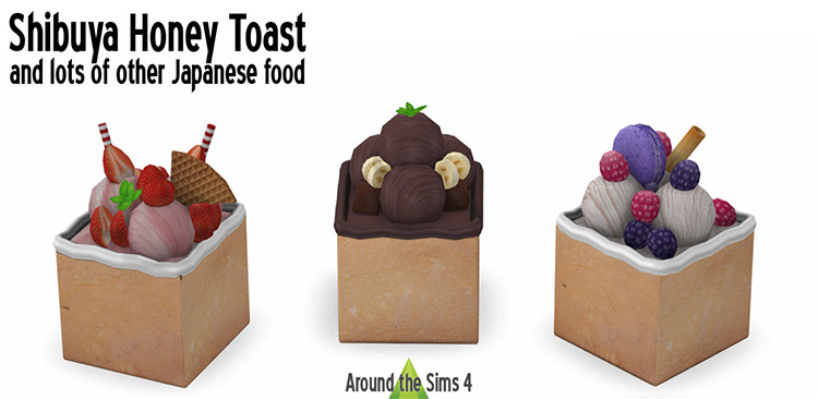 Shibuya Honey Toast (& Other Japanese food) by Around the Sims 4 / TS4 CC