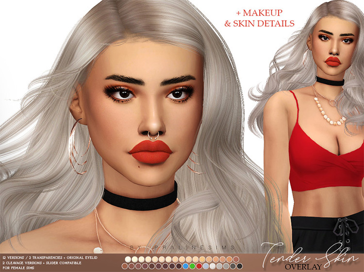 Tender Skin Overlay (Female) by Pralinesims / Sims 4 CC