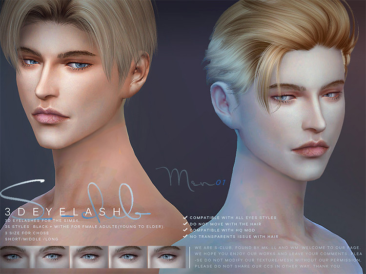 S-Club TS4 3D Eyelashes I M V1 by S-Club / TS4 CC