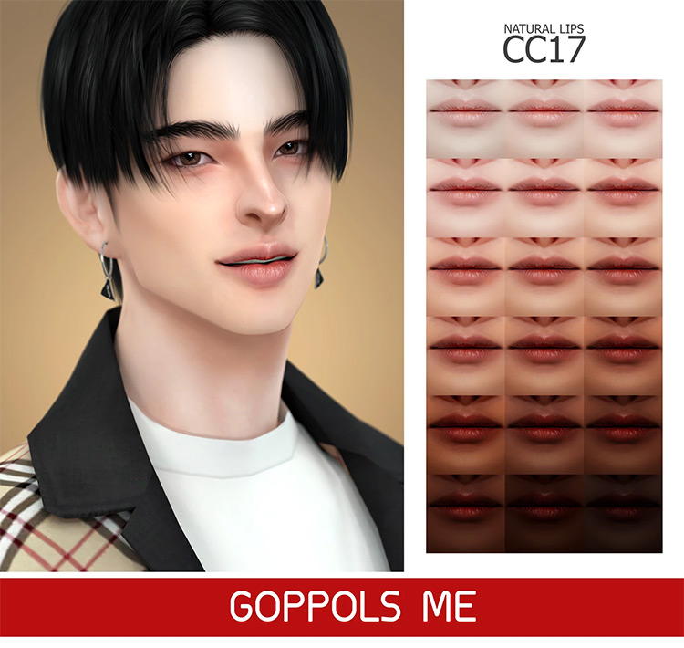 Natural Lips CC17 + CC18 by Goppols Me / TS4 CC