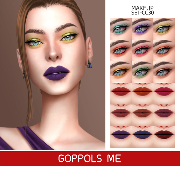 Makeup Set CC30 by Goppols Me / Sims 4 CC