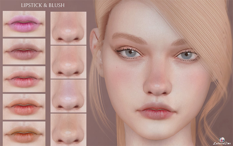 Lipstick & Blush by LutessaSims / TS4 CC