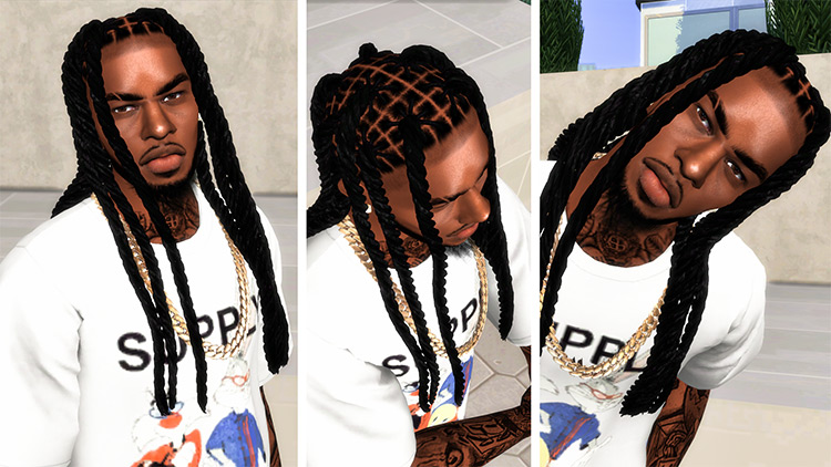 Greezy Dreads by EbonixSims / Sims 4 CC