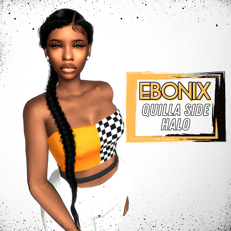 Quilla Side Halo Braid by EbonixSims / Sims 4 CC