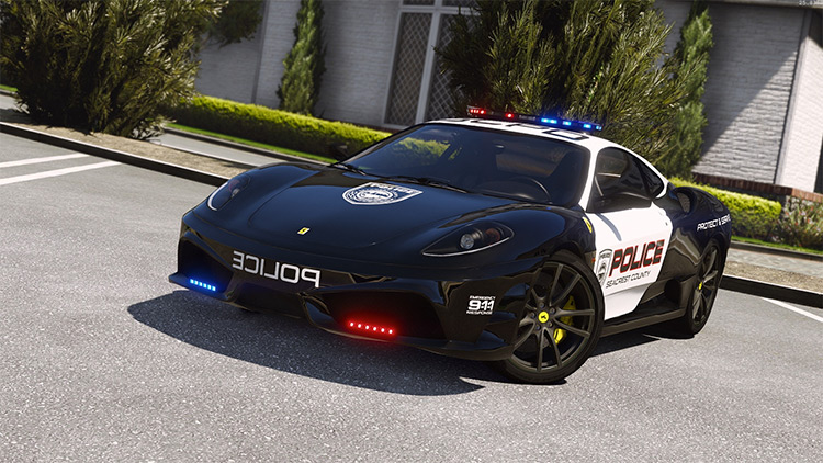 Ferrari F430 Scuderia – Hot Pursuit Police / GTA 5 Mod