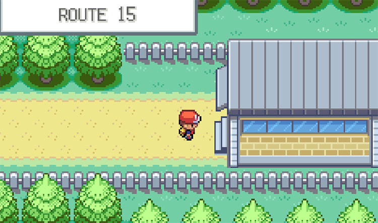 Route 15 building where the Exp Share is given / Pokémon FRLG