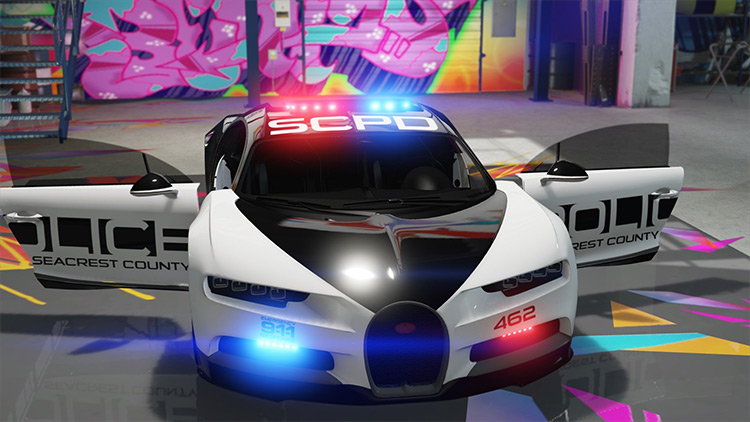 Bugatti Chiron Hot Pursuit Police / GTA 5 Mod