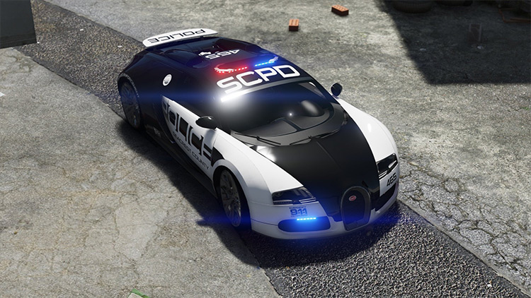 Bugatti Veyron Hot Pursuit Police / GTA 5 Mod