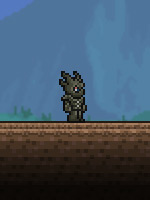 A player equipped with the Necro Armor set / Terraria