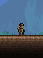 A player equipped with the Molten Armor set / Terraria