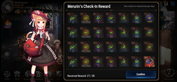 Epic Seven Check-In Reward