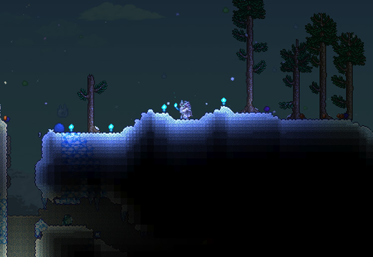 Example of using the proper torches for the proper biome / Terraria