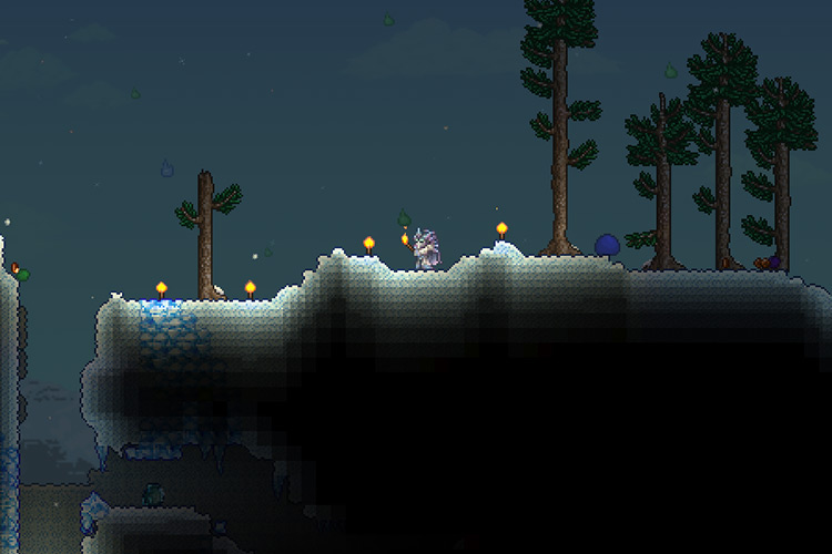 Example of using the incorrect torches for the biome / Terraria