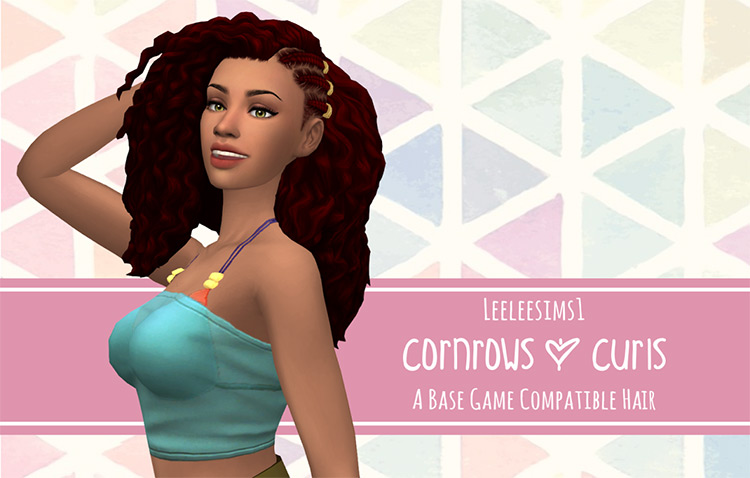 Sims 4 Cornrow Hair CC  Maxis Match   Alpha    FandomSpot - 30