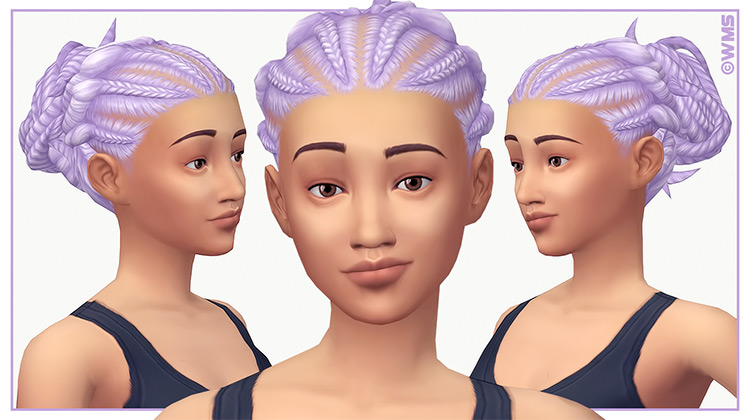 Sims 4 Cornrow Hair CC  Maxis Match   Alpha    FandomSpot - 81