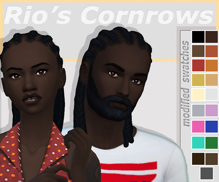 Sims 4 Cornrow Hair CC  Maxis Match   Alpha    FandomSpot - 10