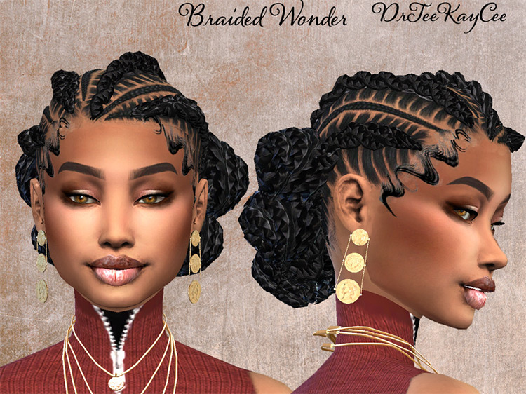 Sims 4 Cornrow Hair CC  Maxis Match   Alpha    FandomSpot - 19