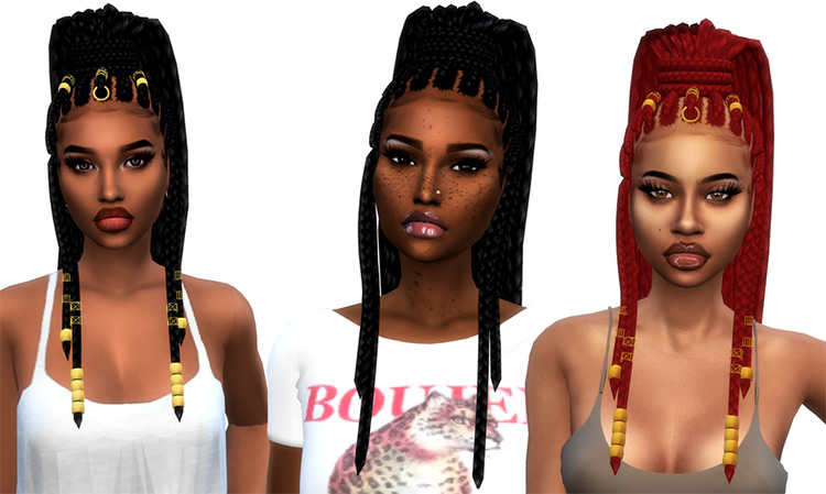 Sims 4 Cornrow Hair CC  Maxis Match   Alpha    FandomSpot - 13