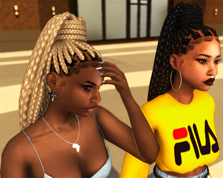 Sims 4 Cornrow Hair CC  Maxis Match   Alpha    FandomSpot - 42