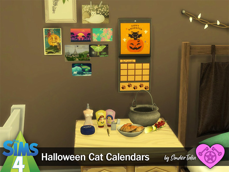 Halloween Cat Calendars / Sims 4 CC